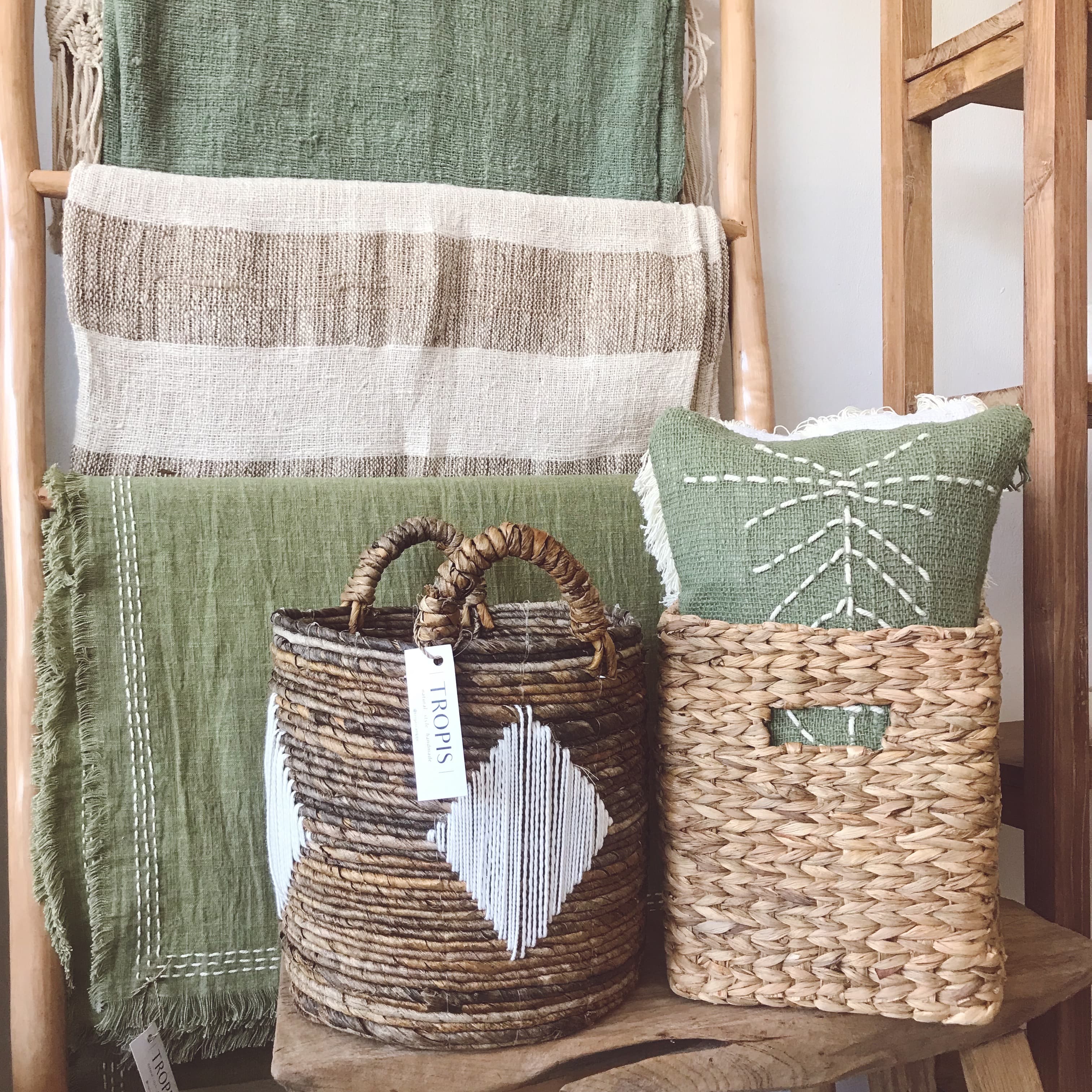 Cushion covers and textiles at Tropis Canggu, Bali